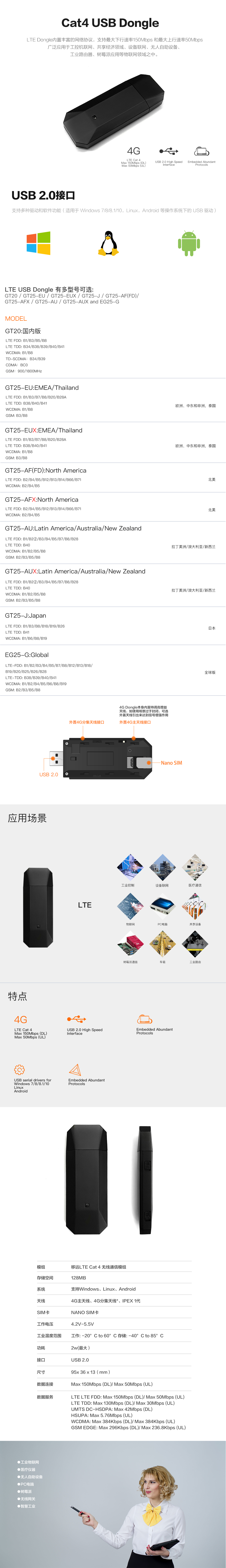 EC20上网卡棒 LTE无线路由器